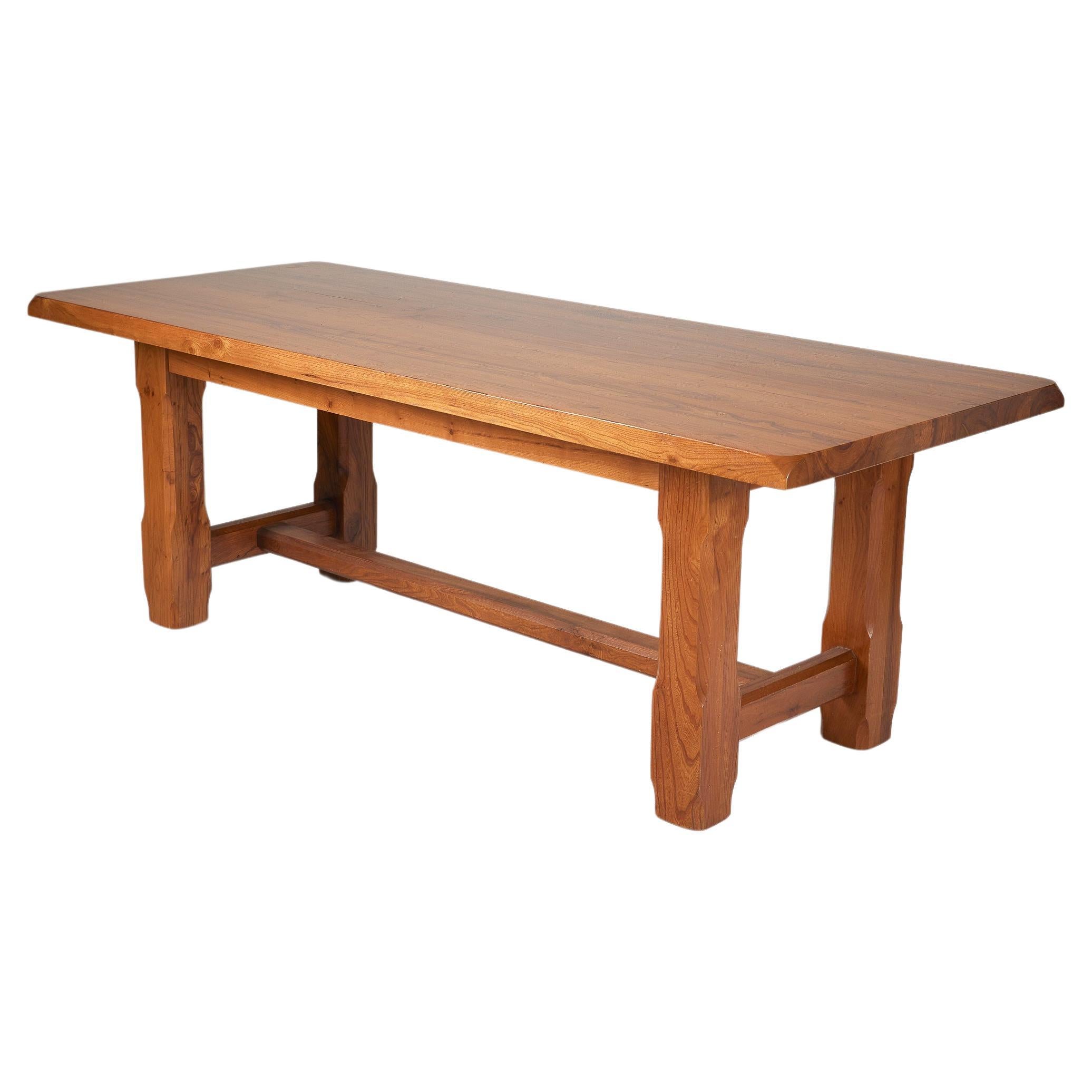 Solid elm dining table For Sale