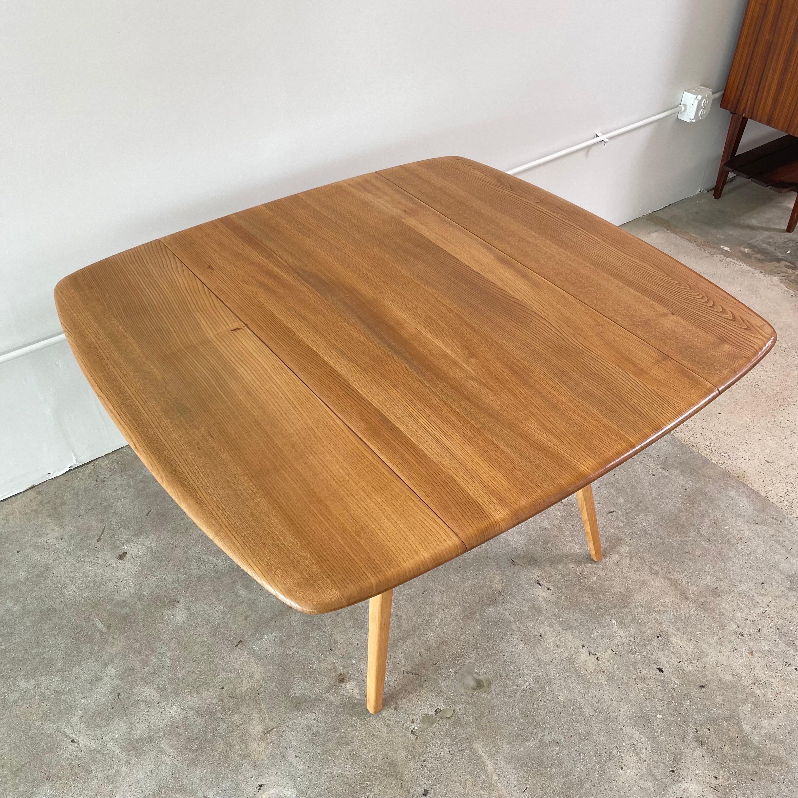 20th Century Solid Elm Drop Leaf Table by Ercol