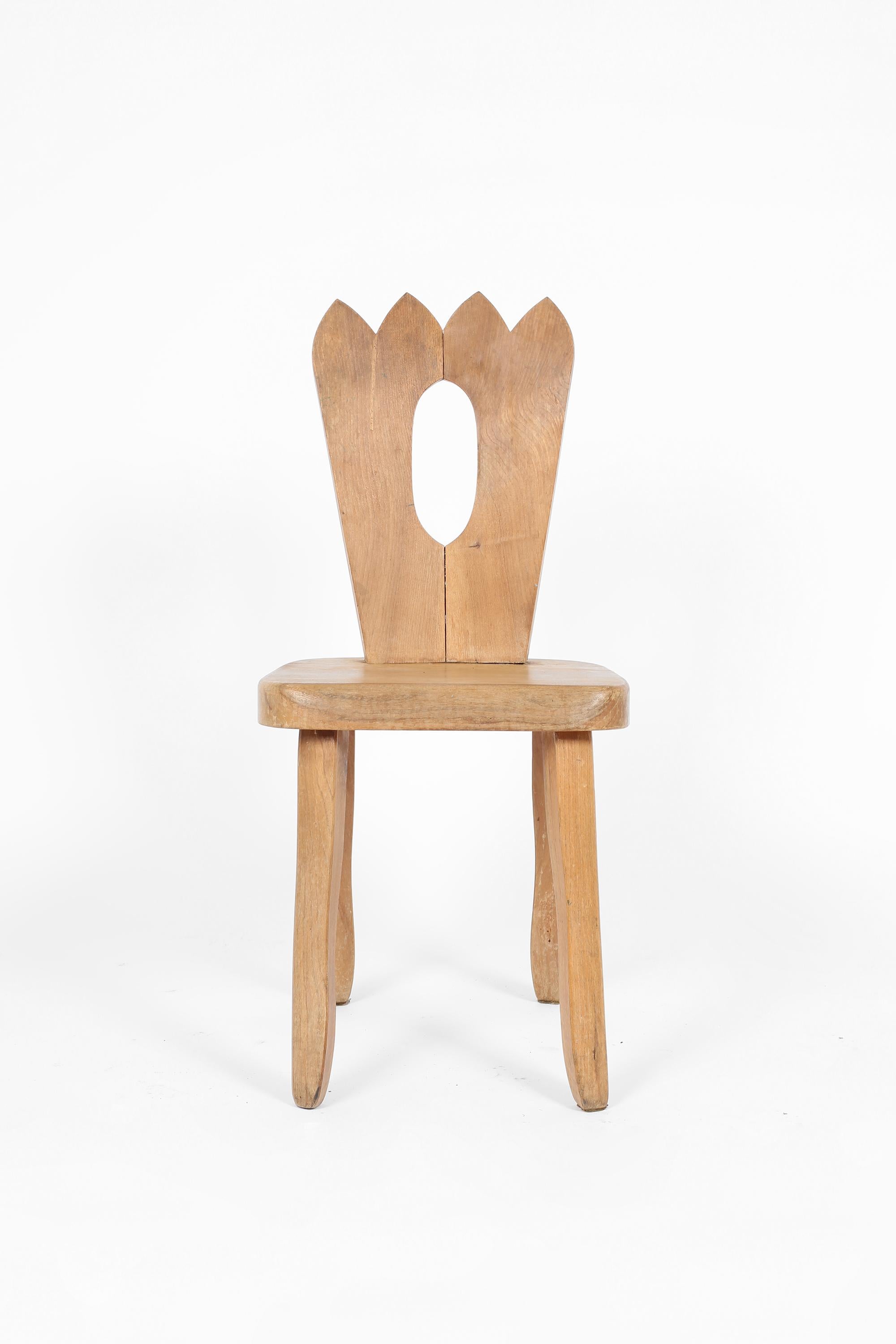 A trio of stripped elm ‘King’ chairs attributed to Olavi Hanninen for Mikko Nupponen. Finnish, c. 1960s.