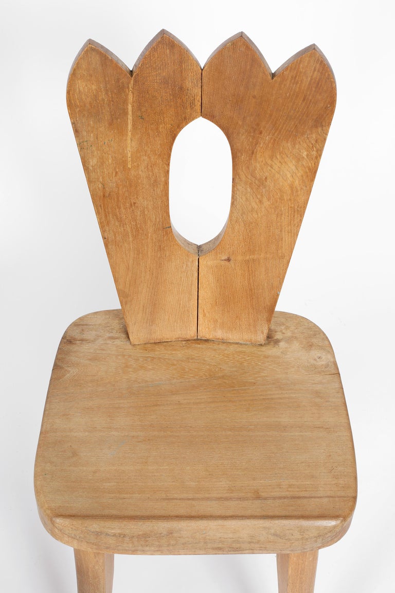 Solid Elm 'King' Chair Attributed to Olavi Hanninen, c