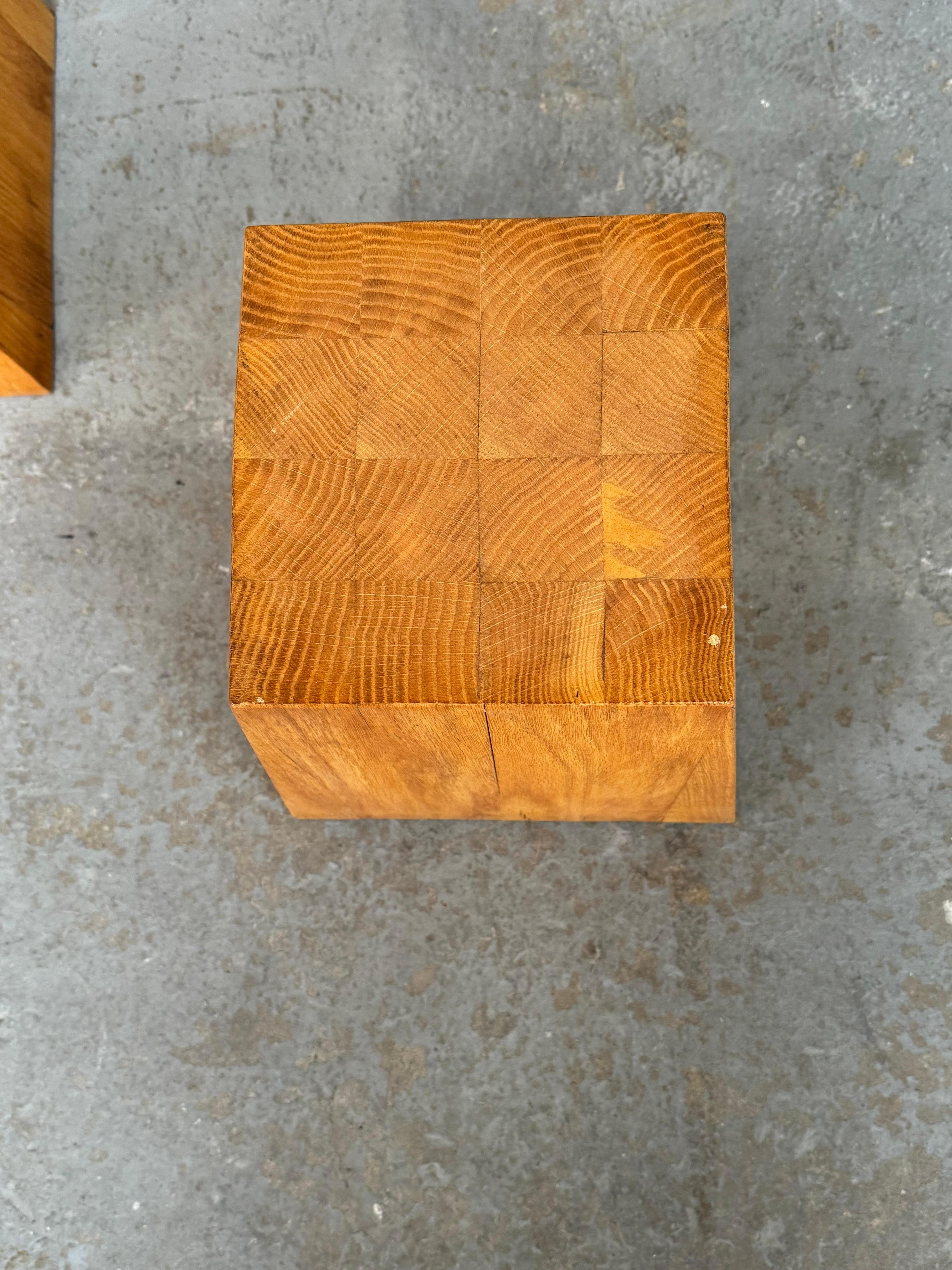 Solid Elm Side Tables / Pedestals from Denmark In Good Condition For Sale In Oakland, CA