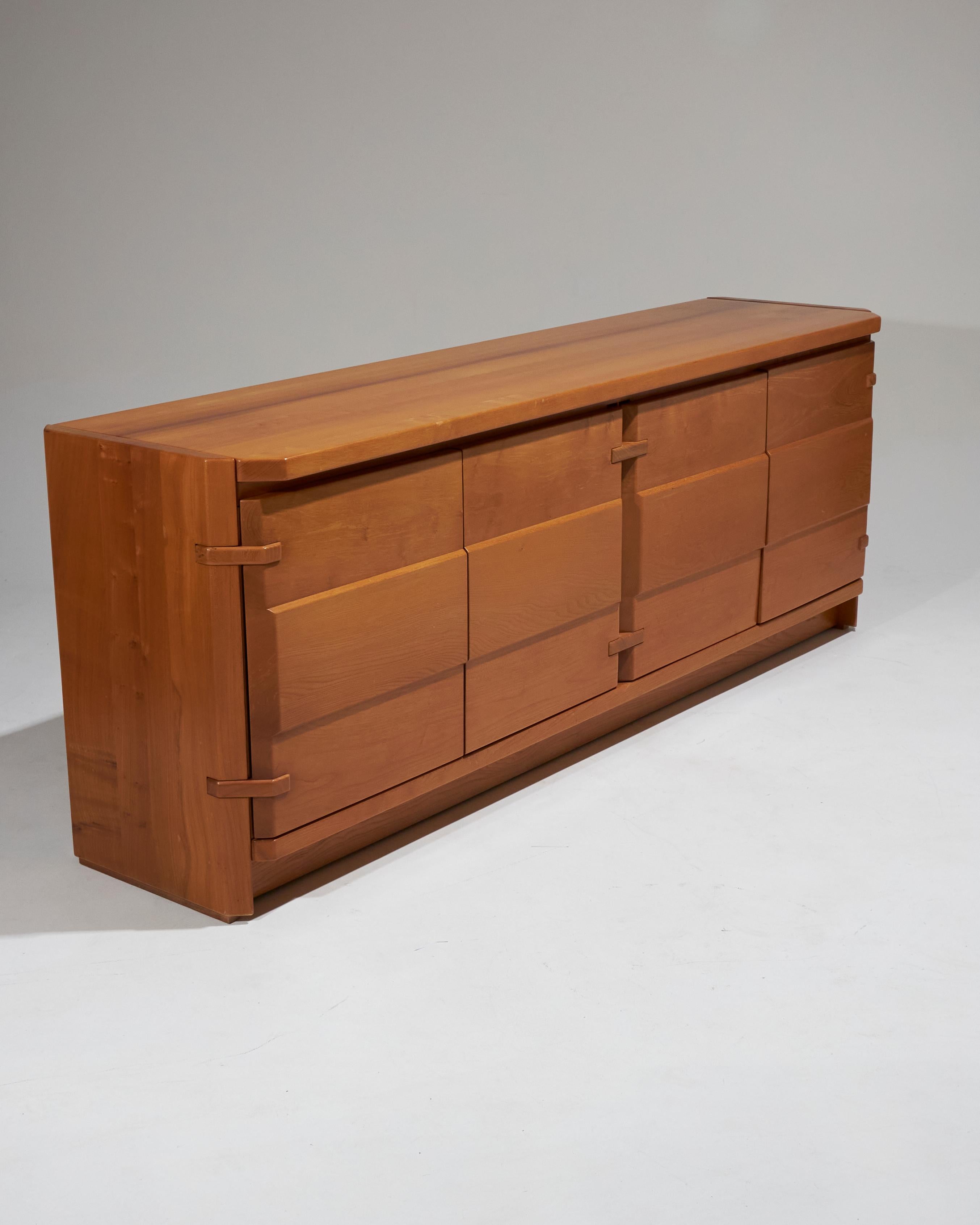Solid Elm Sideboard, 1970s For Sale 12