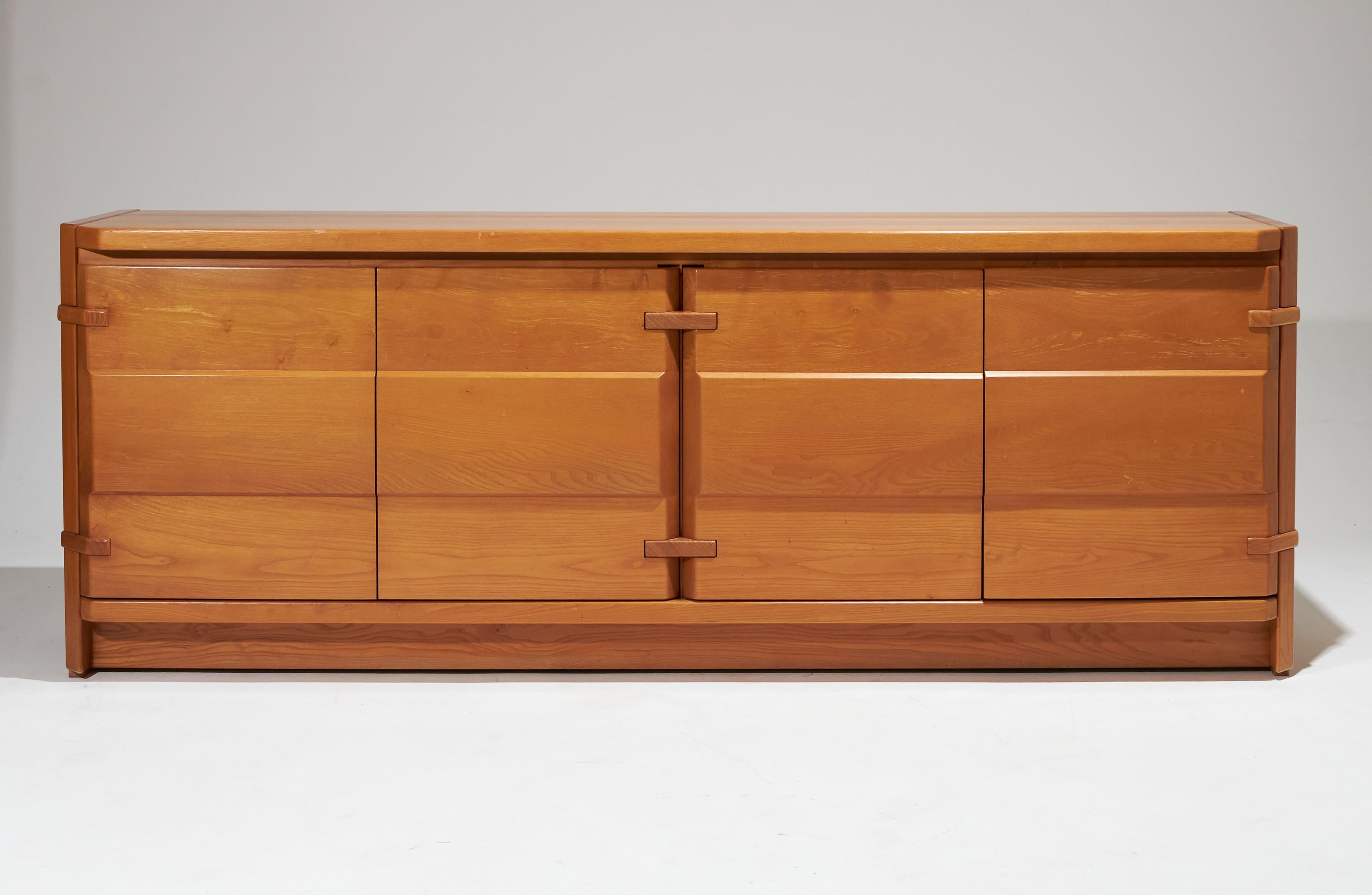 Solid Elm Sideboard, 1970s For Sale 14