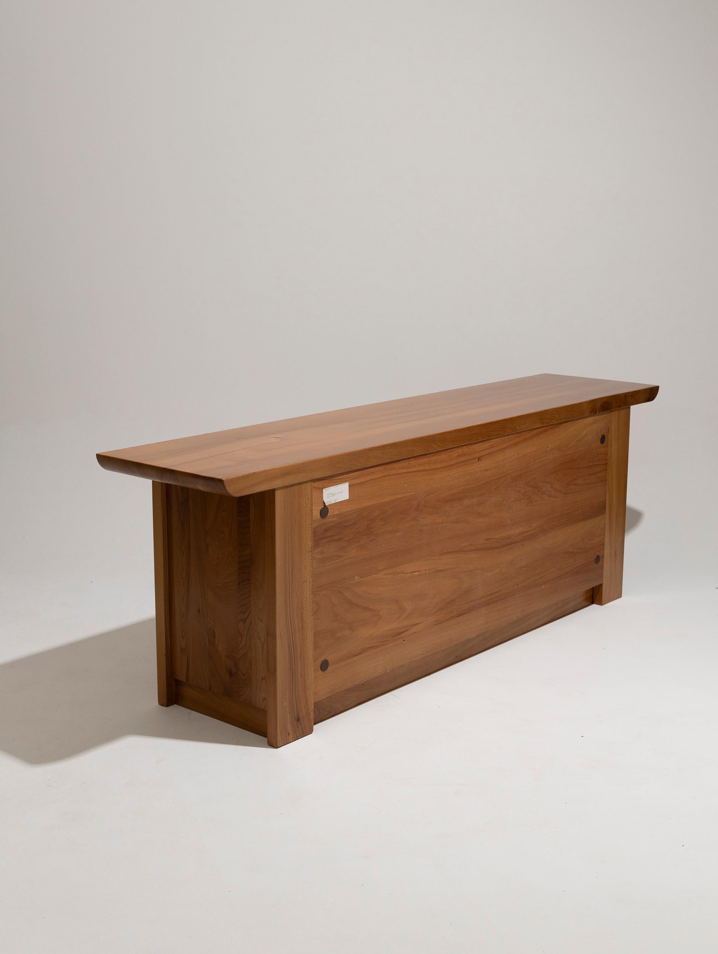 Solid elm sideboard, Luigi Gorgoni, 1980s 4