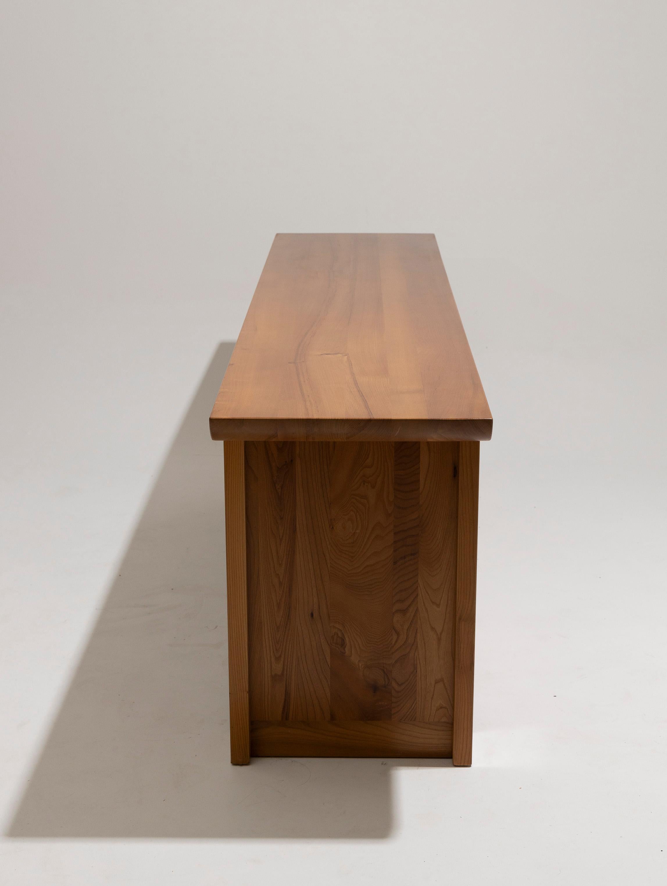 Solid elm sideboard, Luigi Gorgoni, 1980s 1