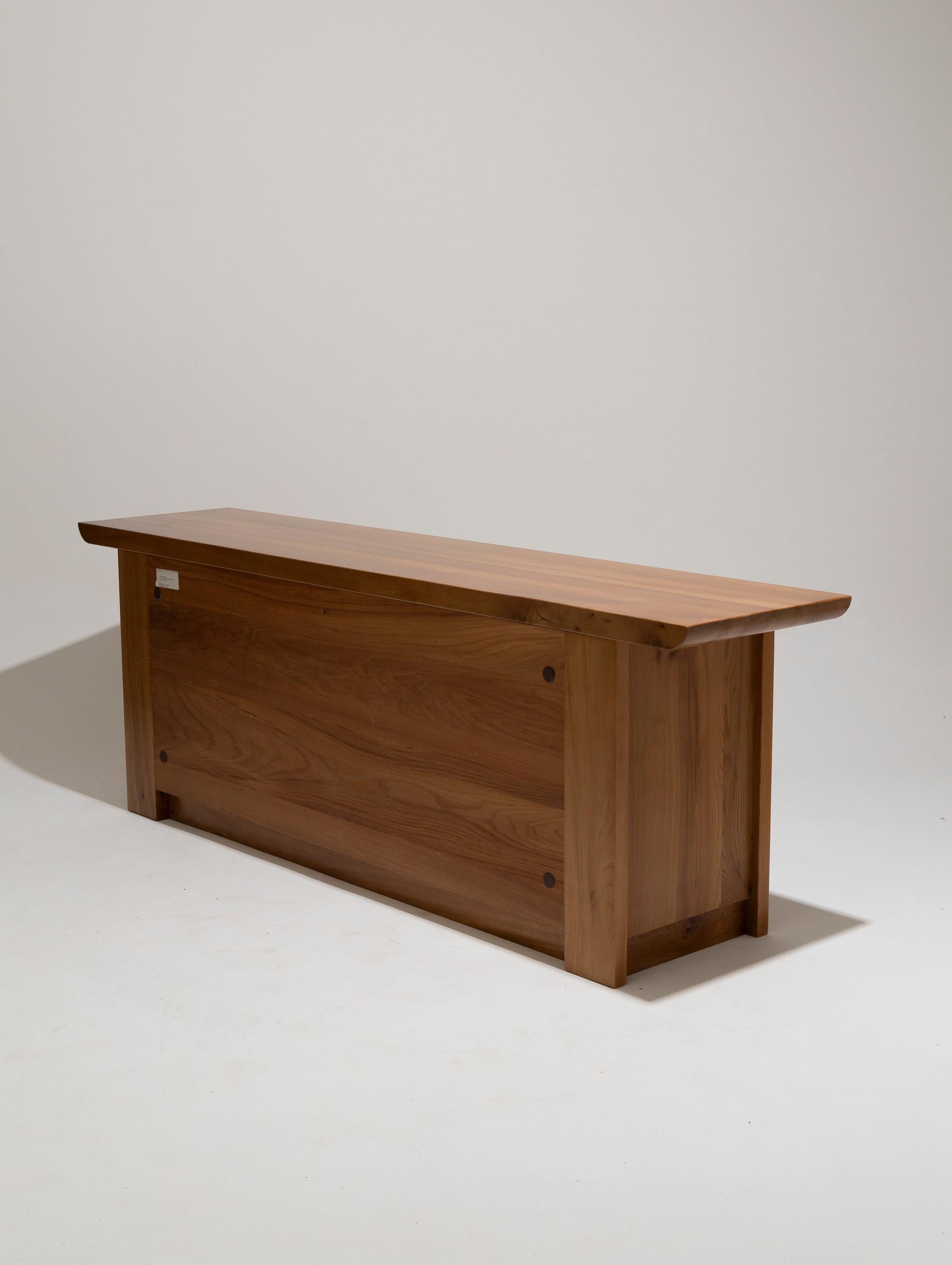 Solid elm sideboard, Luigi Gorgoni, 1980s 2