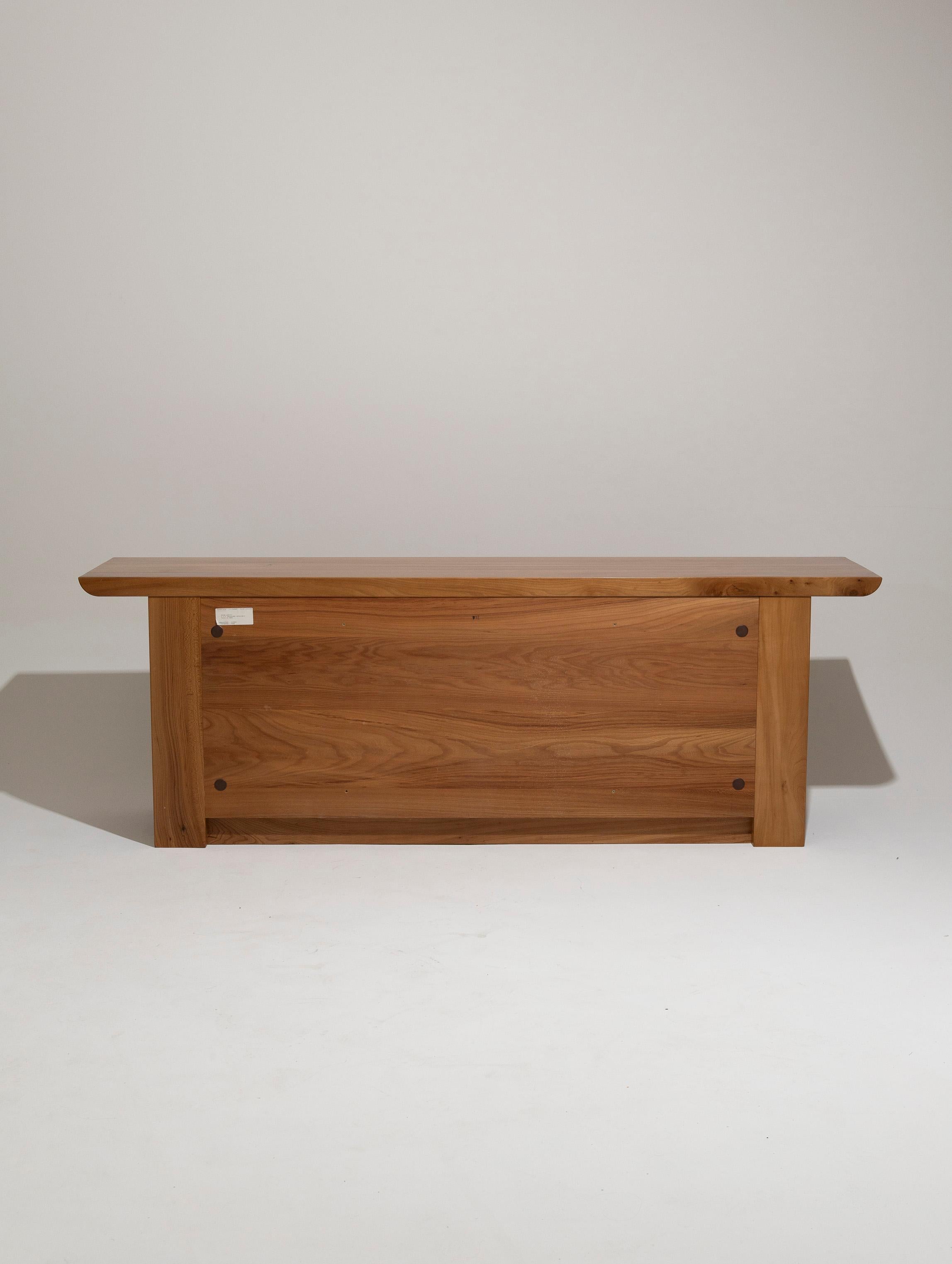 Solid elm sideboard, Luigi Gorgoni, 1980s 3