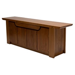 Solid elm sideboard, Luigi Gorgoni, 1980s
