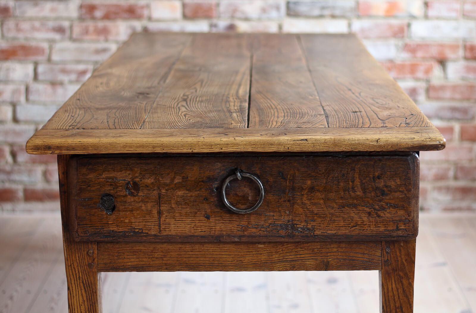 Solid Elm Table, 18th / 19th Century, Rustic Style, Prep or Dining Table 9