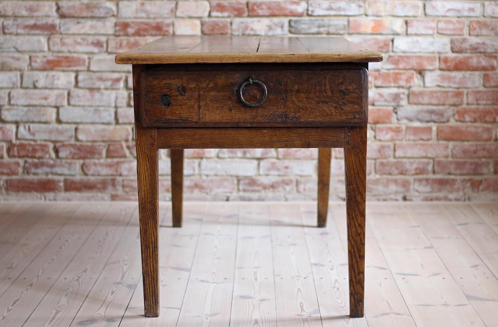 18th Century Solid Elm Table, 18th / 19th Century, Rustic Style, Prep or Dining Table