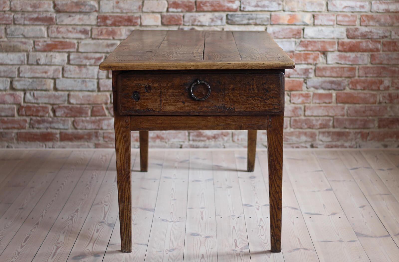 Solid Elm Table, 18th / 19th Century, Rustic Style, Prep or Dining Table 3