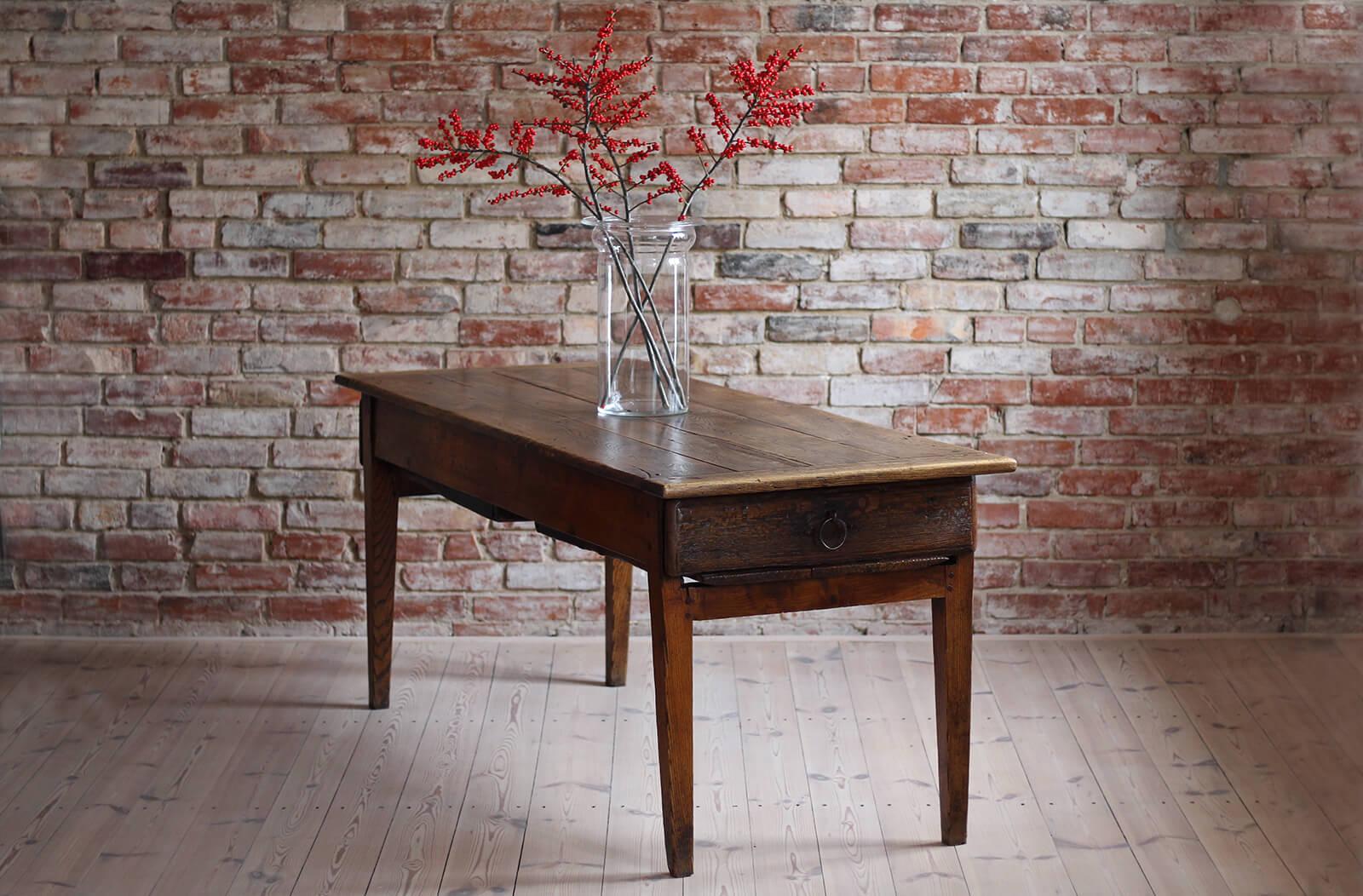 Solid Elm Table, 18th / 19th Century, Rustic Style, Prep or Dining Table 4