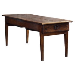Solid Elm Table, 18th / 19th Century, Rustic Style, Prep or Dining Table