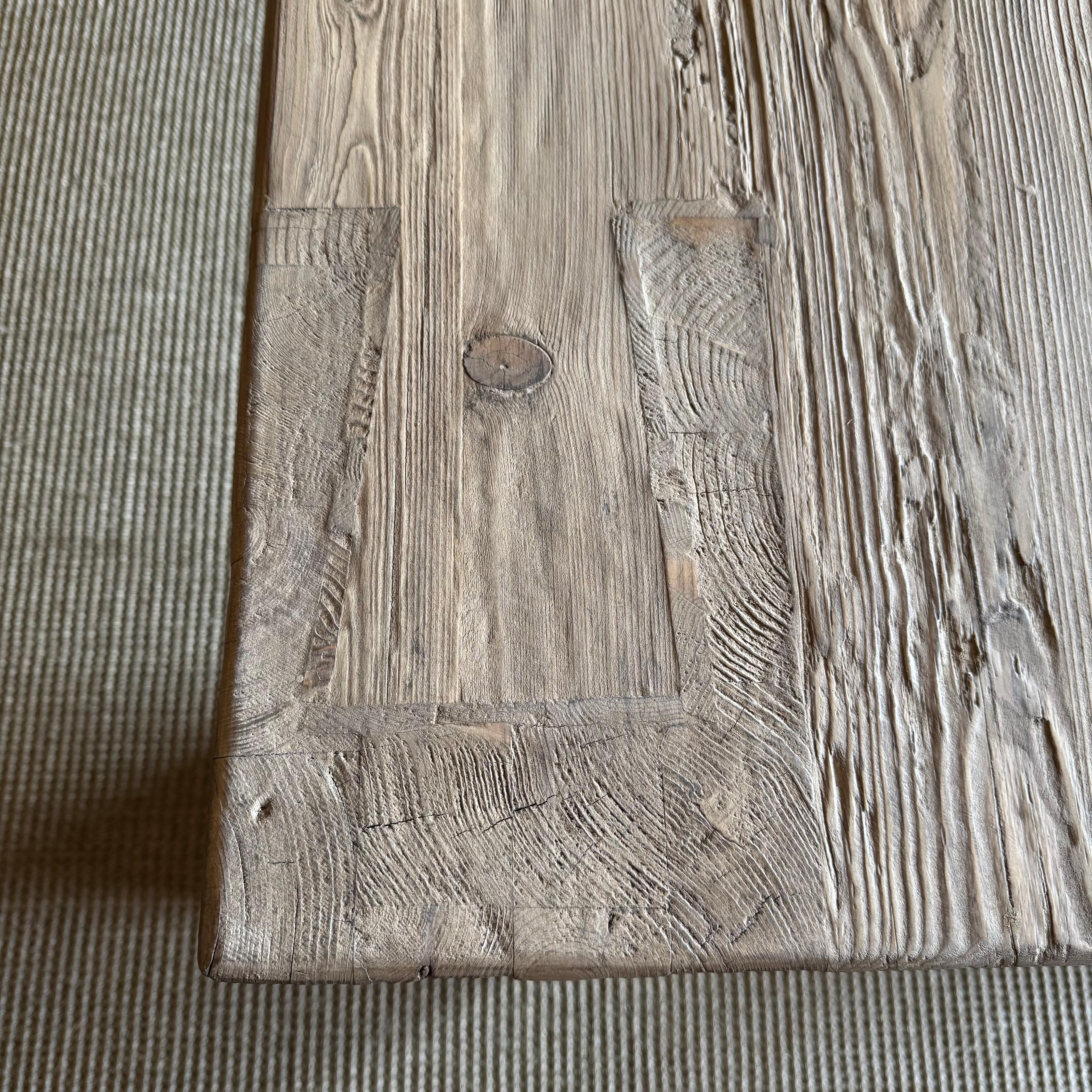 Massive Ulme Wood Balken Stil Esstisch Crafted von rustikalen abgeholzt Ulme Holz 3