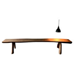 Bancs en bois d'orme massif de Olavi Hanninen pour Mikko Nupponen, lot de deux