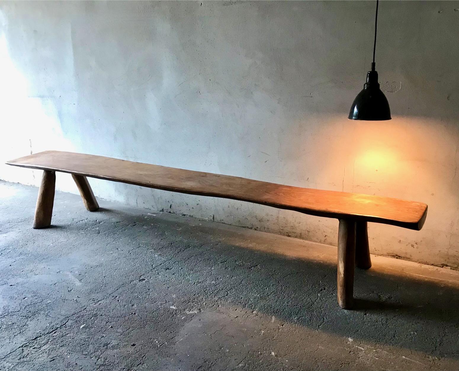 Finnish Solid Elmwood Benches by Olavi Hanninen for Mikko Nupponen, stock of two For Sale