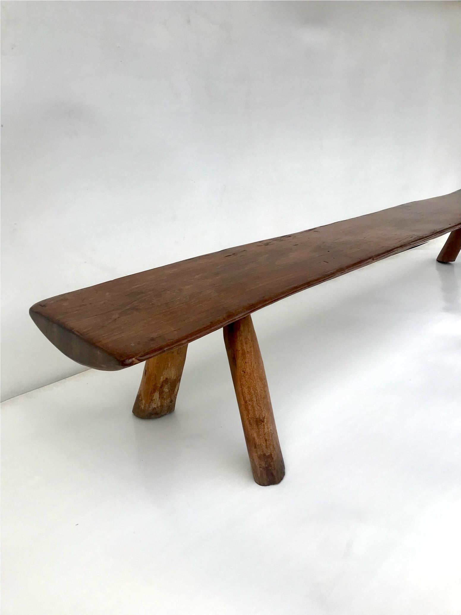 Solid Elmwood Benches by Olavi Hanninen for Mikko Nupponen, stock of two For Sale 1
