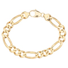 Solid Figaro 14k Yellow Gold Men's Bracelet