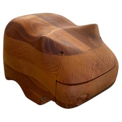 Solid Figural Hippo Cedar and Pine Wood Jewelry Box by Deborah D Bump