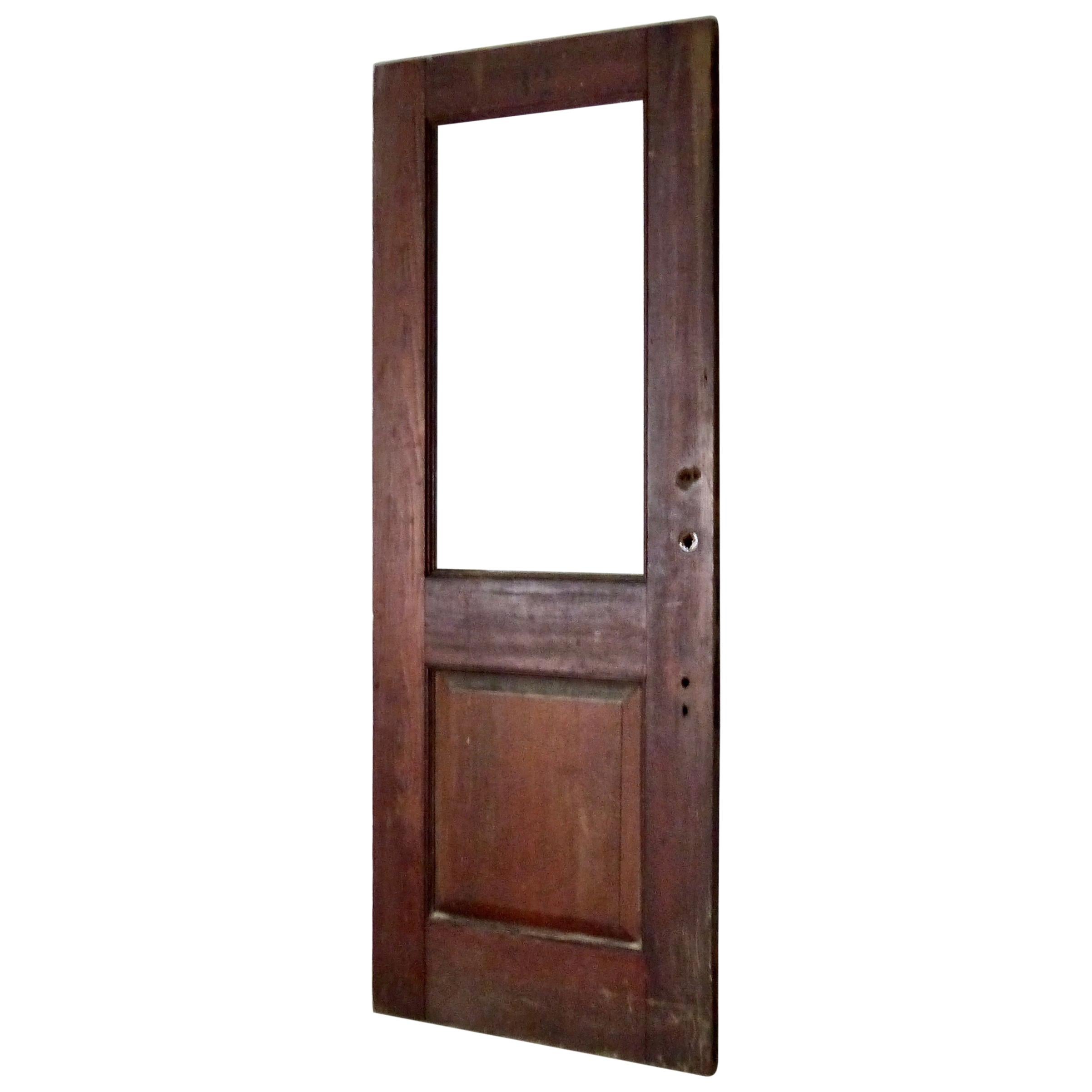 Solid Fir Raised Single Panel Door, circa 1890 For Sale