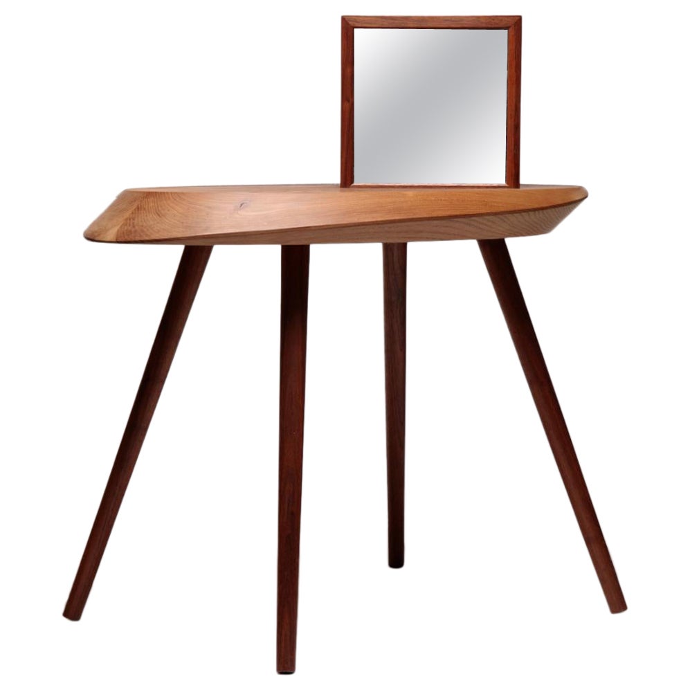 Solid Freijo and Imbuia Wood and Glass Memento Side Table by Andreas Anwander For Sale