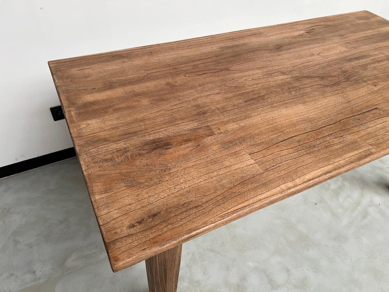 Oak Solid french oak farm table, 1970s For Sale