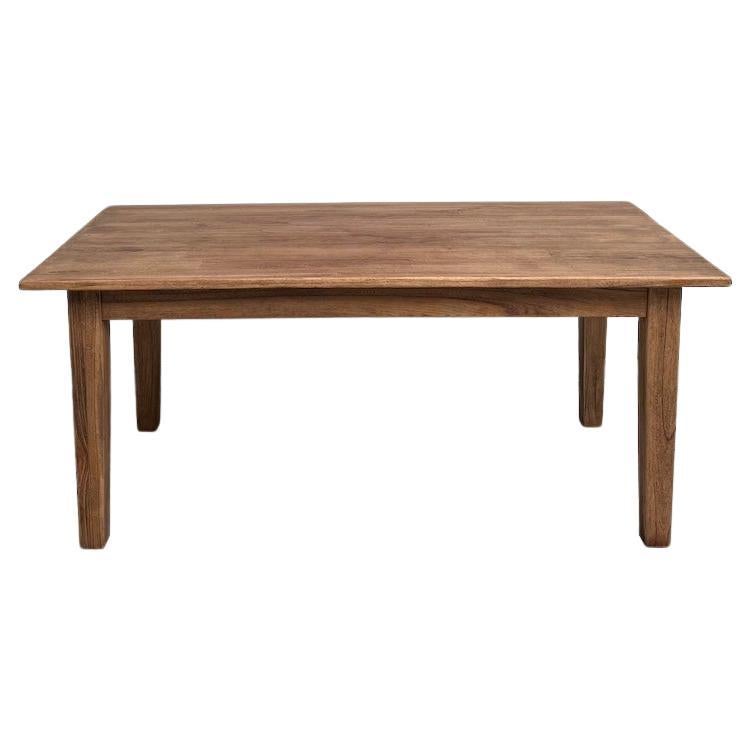 Solid french oak farm table, 1970s For Sale