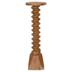 Solid French Twisted Wood Pedestal