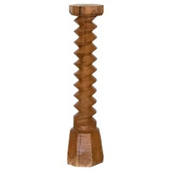 Solid French Twisted Wood Pedestal