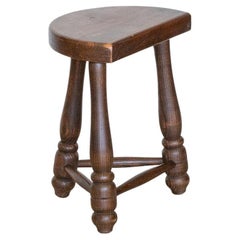 Solid French Wood Tripod Stool