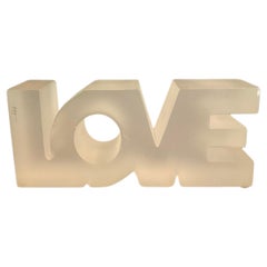 Retro Solid Frosted Resin Lucite LOVE Sculpture 1970's