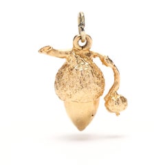Eichelanhänger aus massivem Gold, 18KT Gelbgold