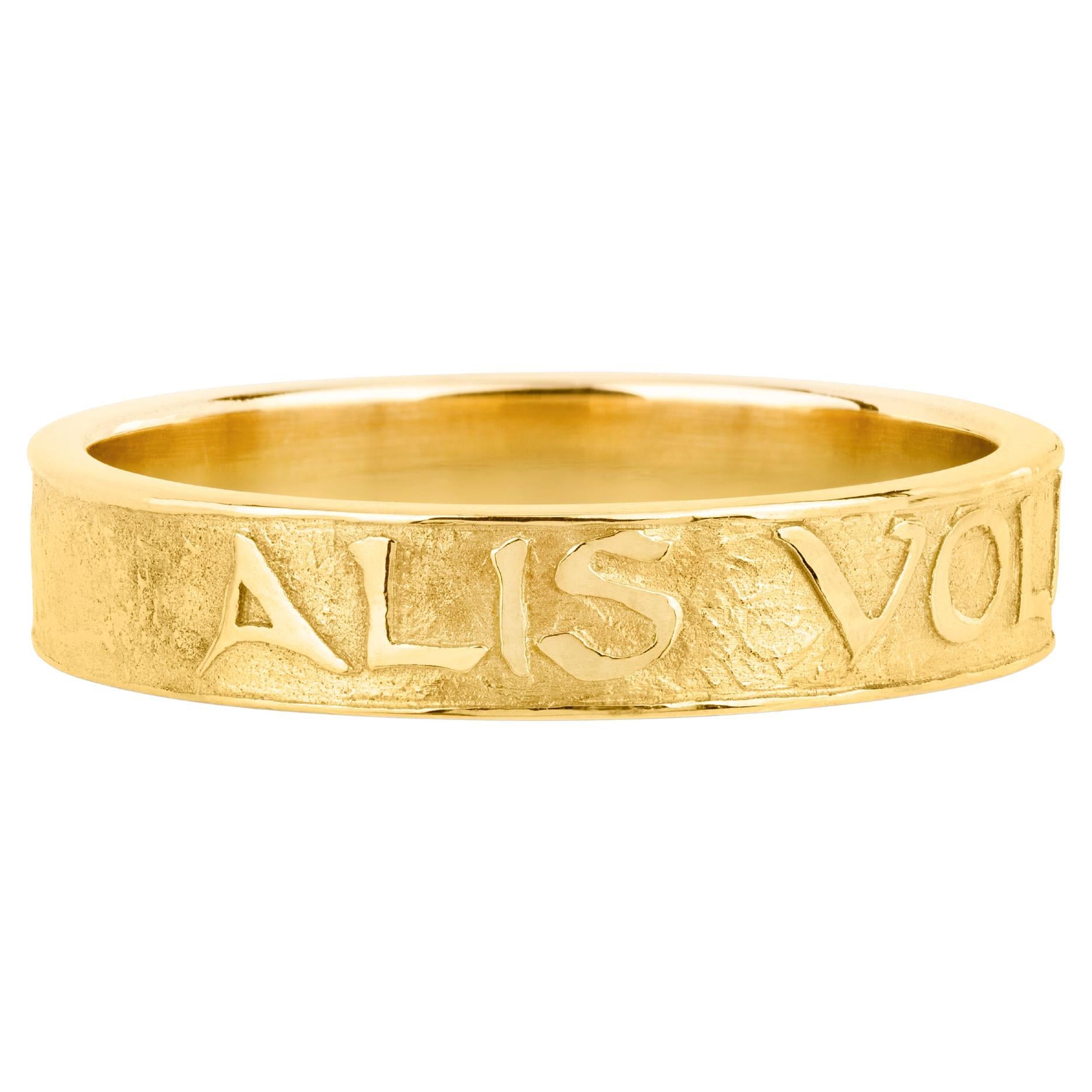 Im Angebot: Massiv Gold Alis Volat Motivationsring ()