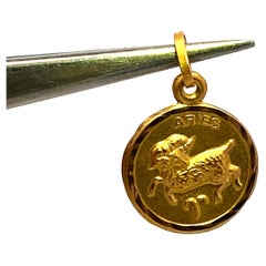 Vintage Solid Gold Aries Zodiac Charm
