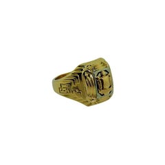 Solid Gold Art Deco Two-Tone Ring Engraved, 1937