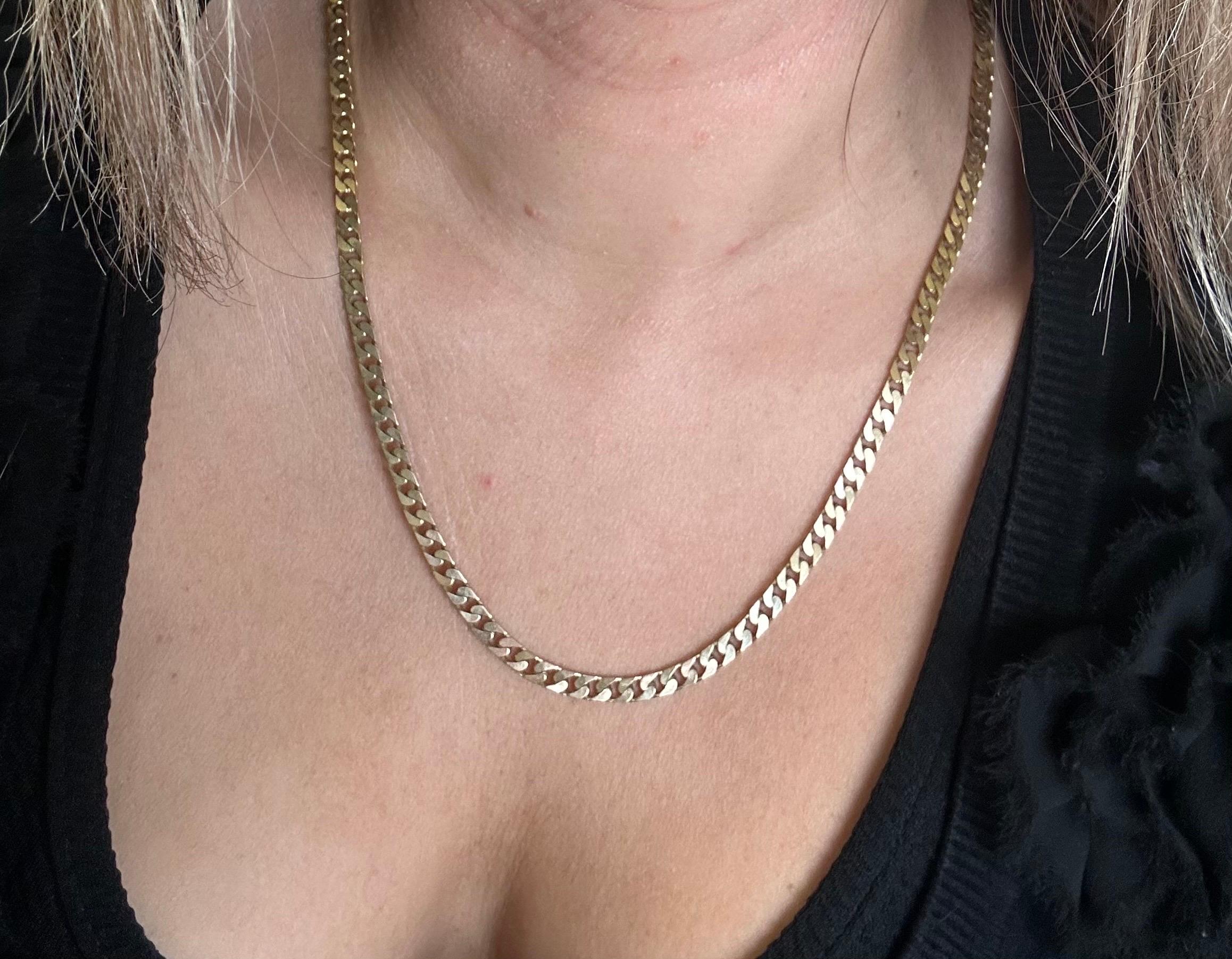 Unisex solid gold chain, 23.33 grams, 4mm width and 22