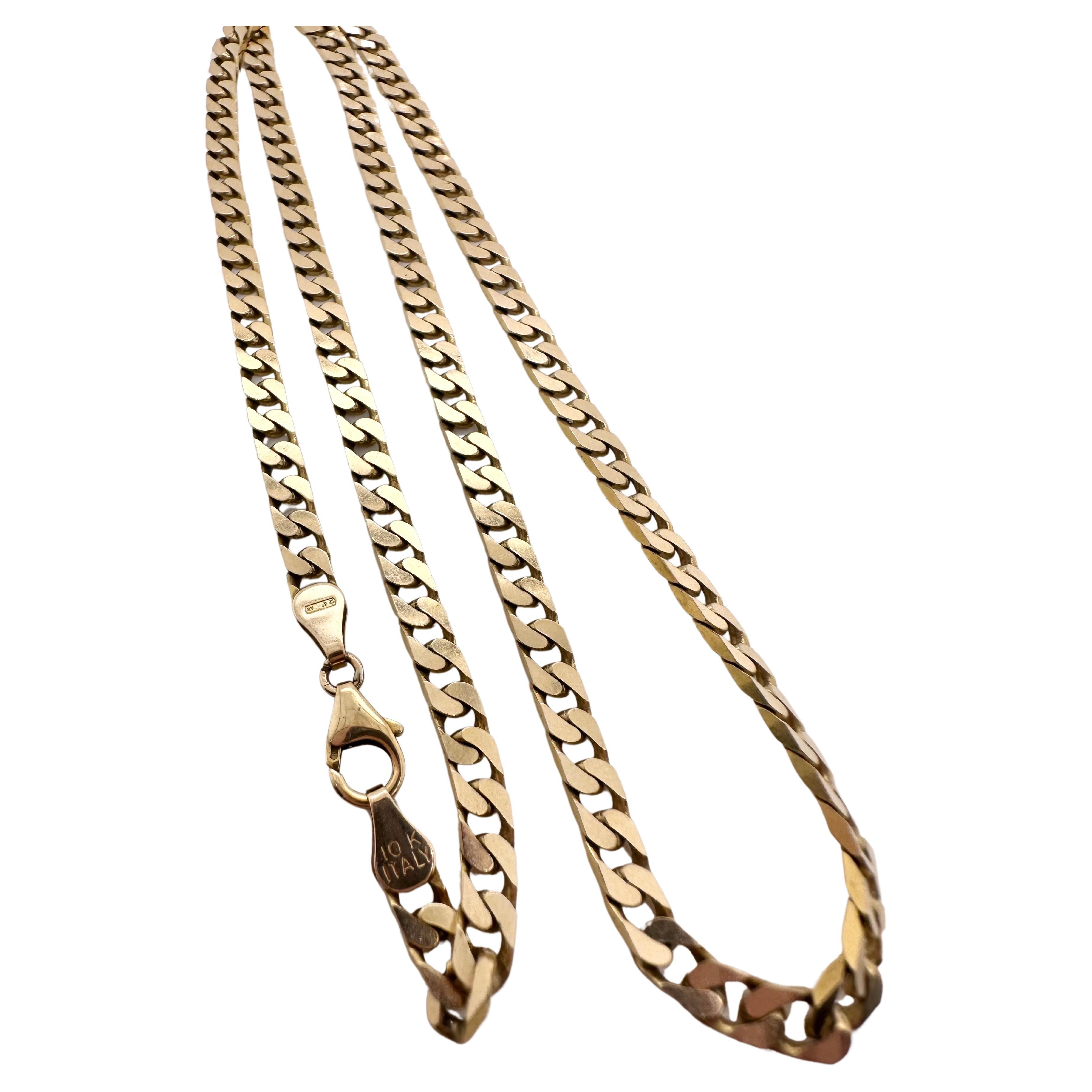 Solid gold chain 22" long chain 23 grams 4mm width unisex gold chain For Sale