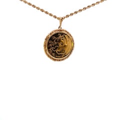 Solid Gold China Panda Coin Pendant with Chain