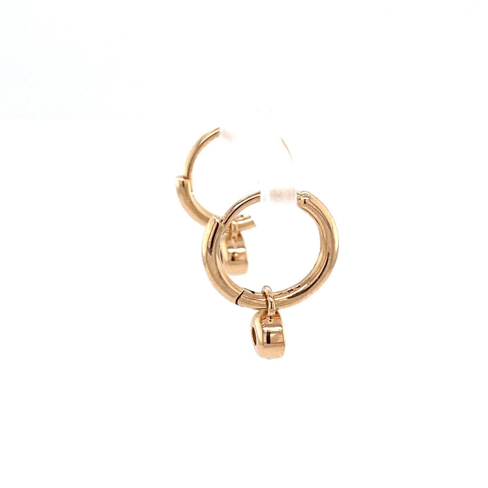 Taglio rotondo Orecchini a cerchio in oro massiccio con diamanti 0,20ct in oro 14ct in vendita