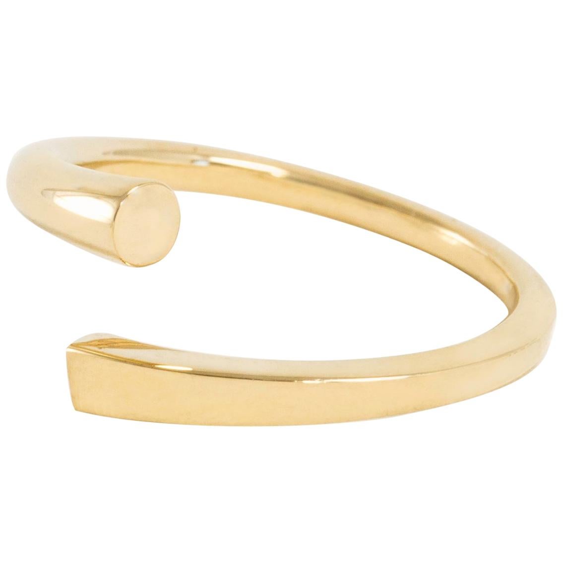 Solid Gold Flow Ring from Square to Circle For Sale