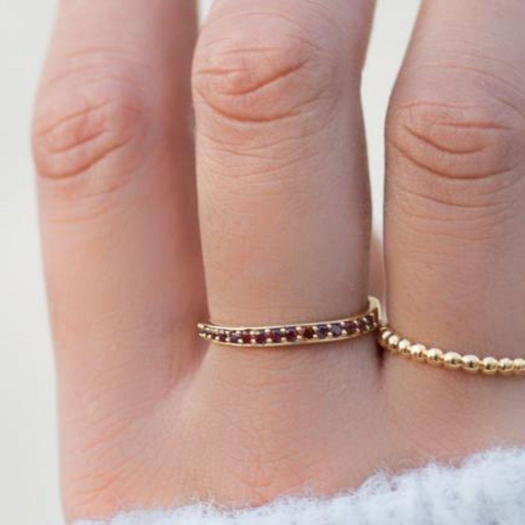 rose gold garnet ring