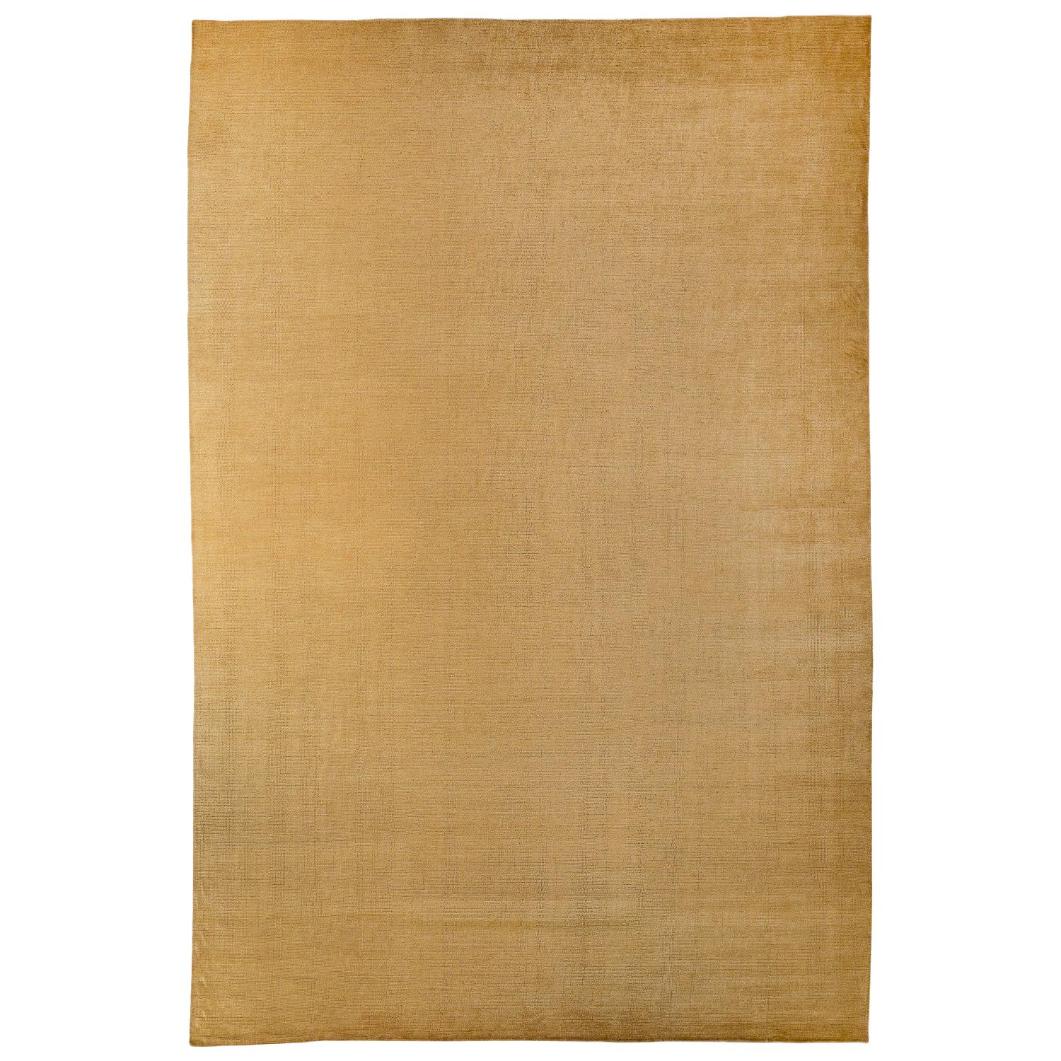 Solid Gold Handwoven Mohair Area Rug by Carini For Sale