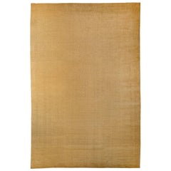 Solid Golden Mohair Contemporary Handwoven Area Rug Gobisans by Joseph Carini