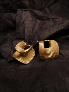 18k Solid Gold Hoop Earrings Made in Italy by Oltremare Gioielli