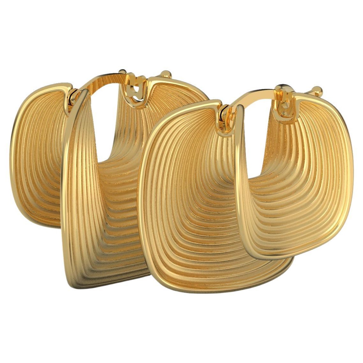 Solid Gold Hoop Earrings Made in Italy by Oltremare Gioielli For Sale at  1stDibs