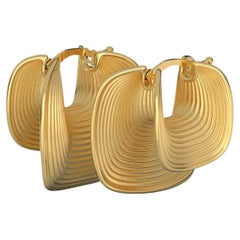 Boucles d'oreilles cerceau en or massif fabriquées en Italie par Oltremare Gioielli