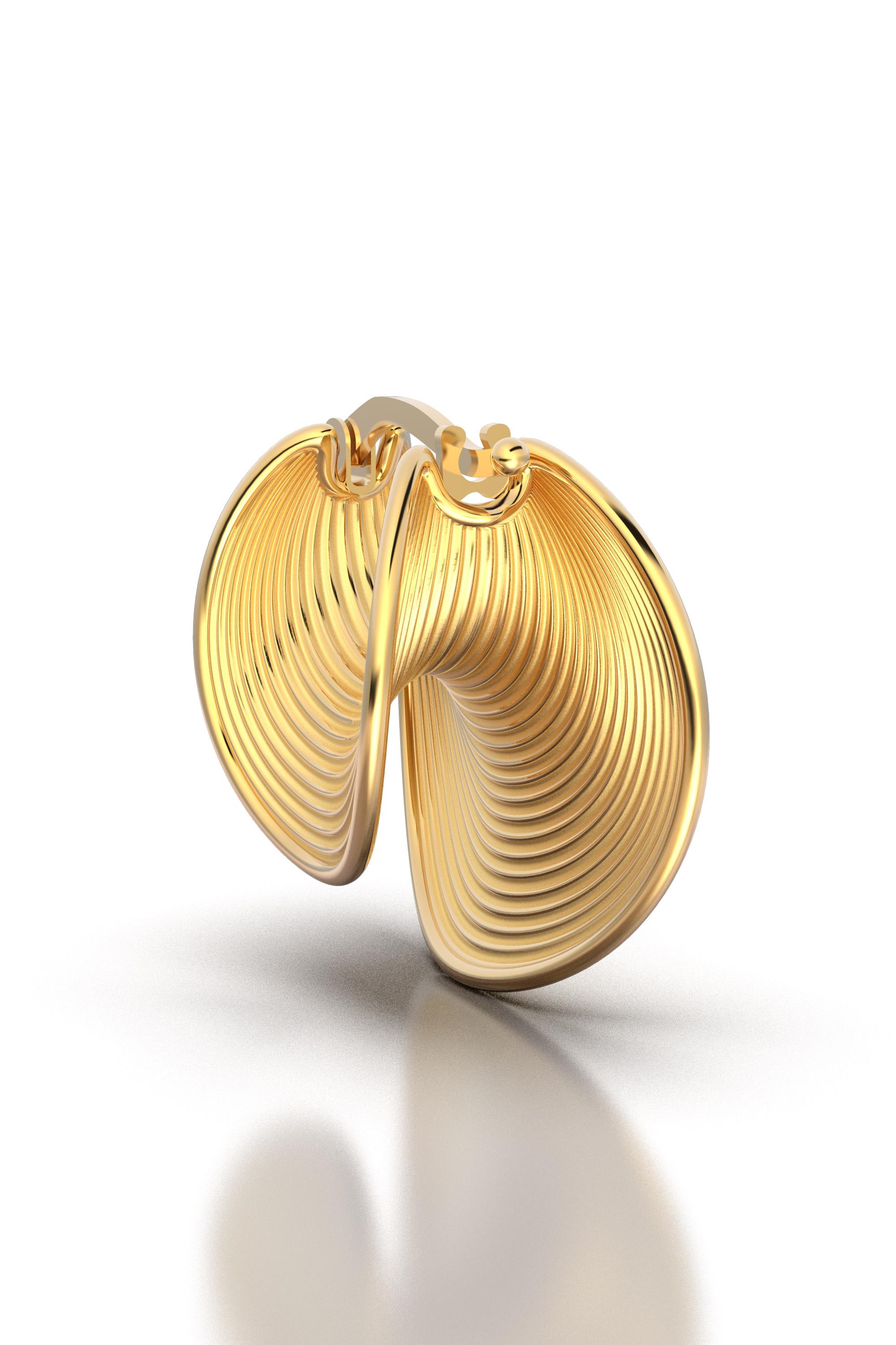 Women's Oltremare Gioielli Gold Hoop Earrings, 18 karat Italian gold fine jewelry  For Sale