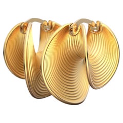 Pendientes de aro de oro Oltremare Gioielli, alta joyería italiana de oro de 18 quilates