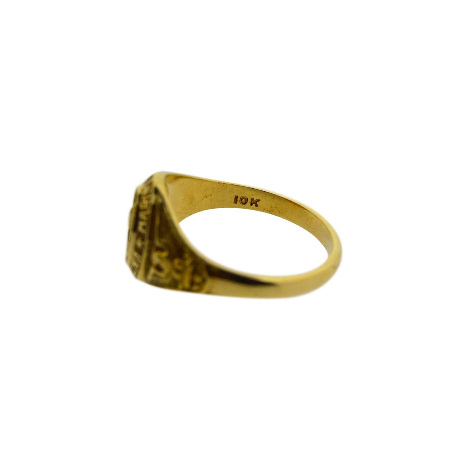 Solid Gold Ladies United States Marine Corp New Old Stock Ring 1