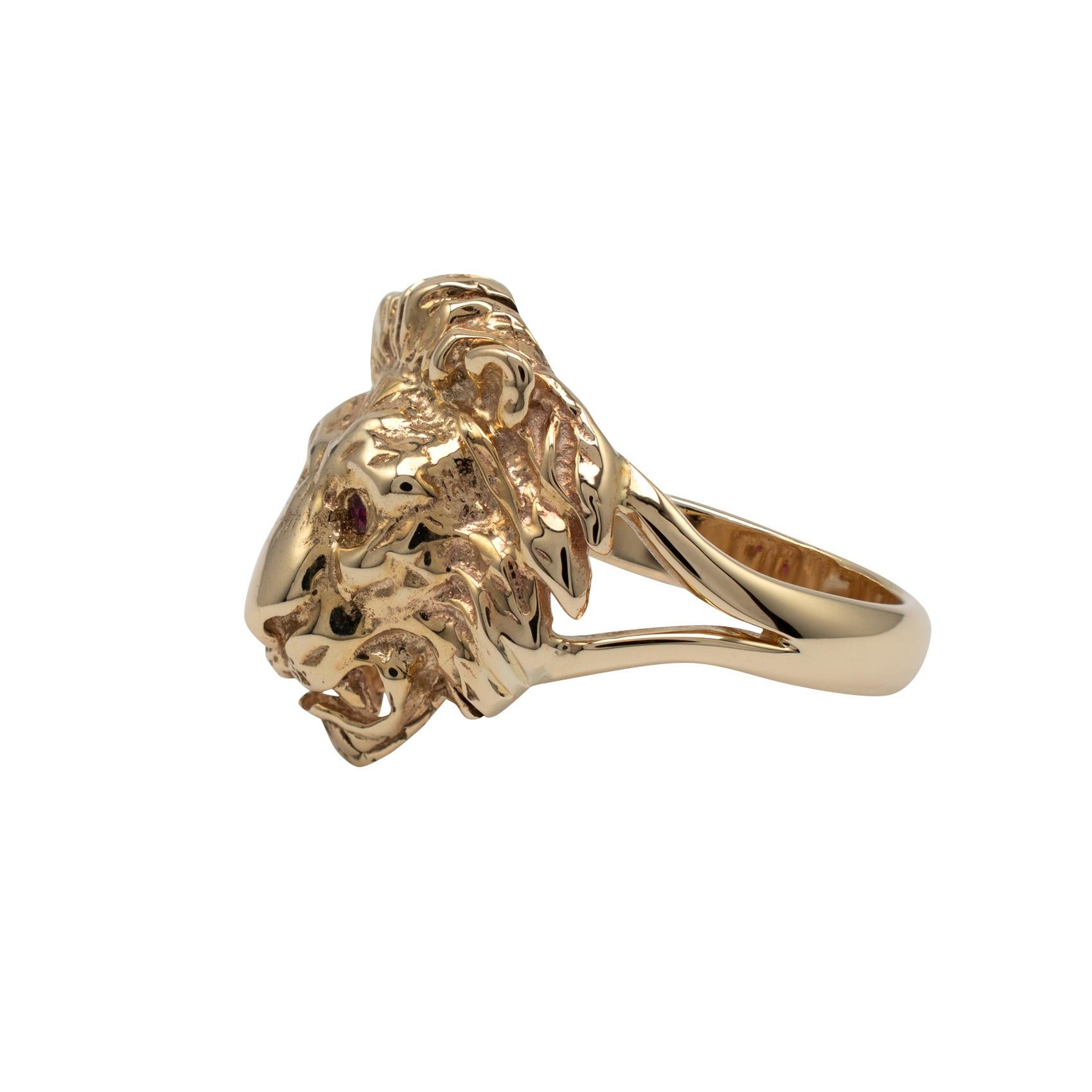 lion gold ring